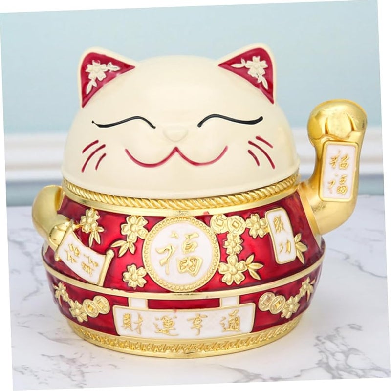 منفضة سجائر على شكل قطعة أثرية قديمة بغطاء، من سبيكة معدنية، زينة مكتبية مقاومة للرياح مغطاة للمنزل والمكتب - Image 5